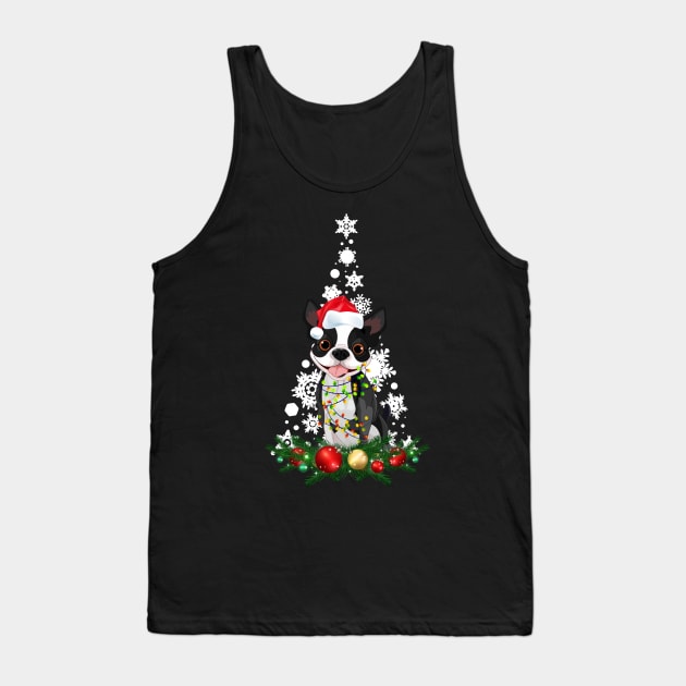 Boston Terries Christmas Dog Light Shirt Funny Xmas Gift Tank Top by shanemuelleres